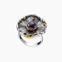 Серебряное кольцо «Аметистовая Энигма»