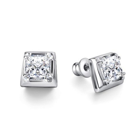 Серьги-пусеты из серебра с горным хрусталем