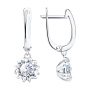 Серьги из серебра с фианитом