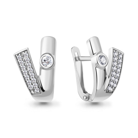 Серьги из серебра с фианитами