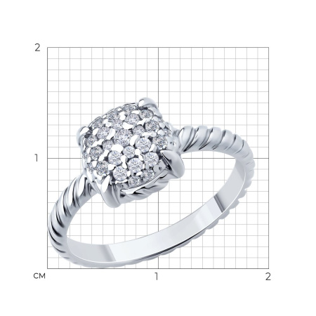 Кольцо из серебра с фианитами