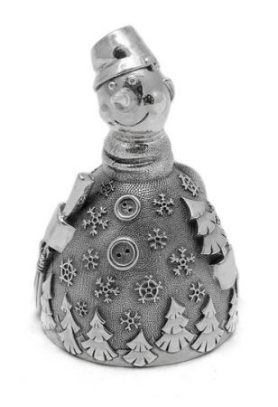 Серебряный колокольчик «Снеговик»