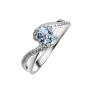 Кольцо из серебра с топазом и фианитами