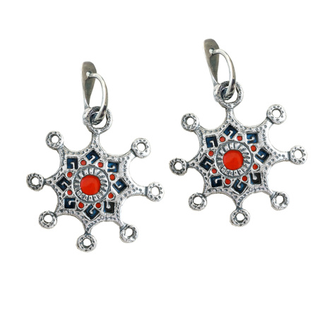 Серьги «Звезды» из серебра с эмалью