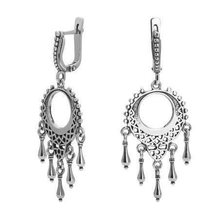 Серьги серебряные «Этнический узор»