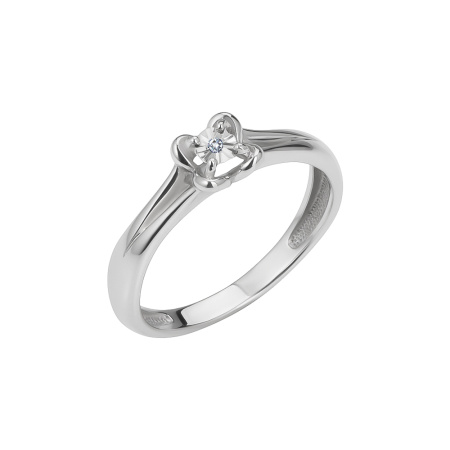 Серебряное кольцо с бриллиантом
