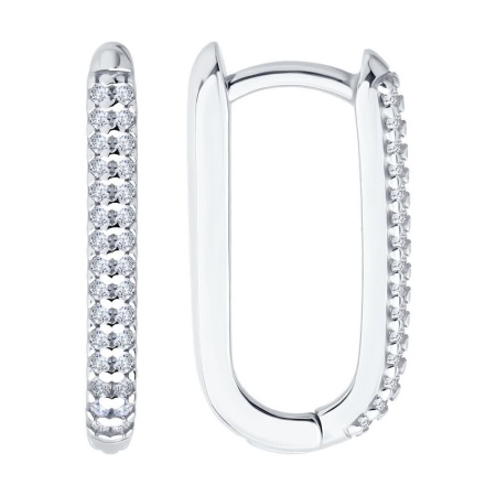 Серьги из серебра с фианитами