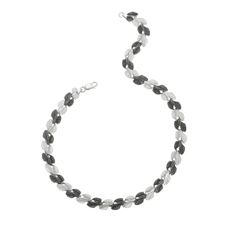 Серебряное колье «Листья»