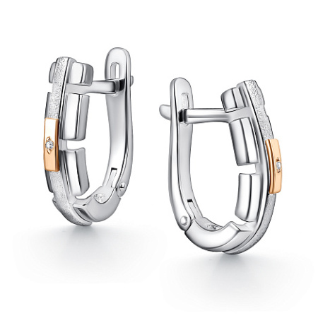 Серебряные серьги с бриллиантами