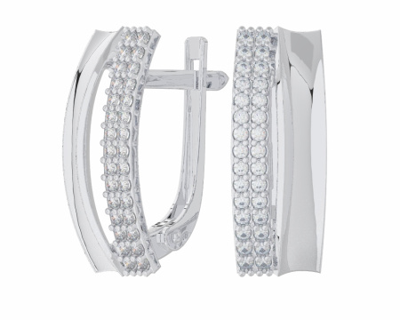 Серебряные серьги с фианитами