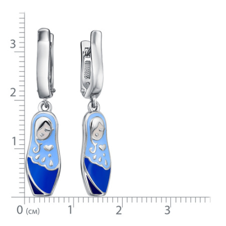 Серьги из серебра с эмалью «Матрешка»