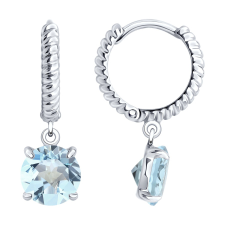 Серебряные серьги с топазом