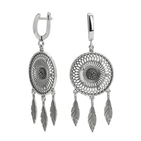 Серебряные серьги «Ловец снов»