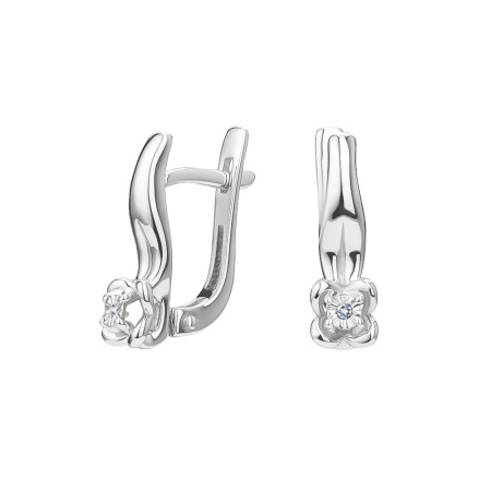 Серьги из серебра с бриллиантом