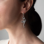 Серьги из серебра с эмалью «Балерина»