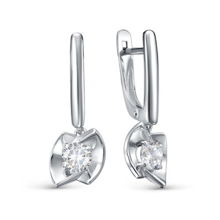 Серебряные серьги с фианитом