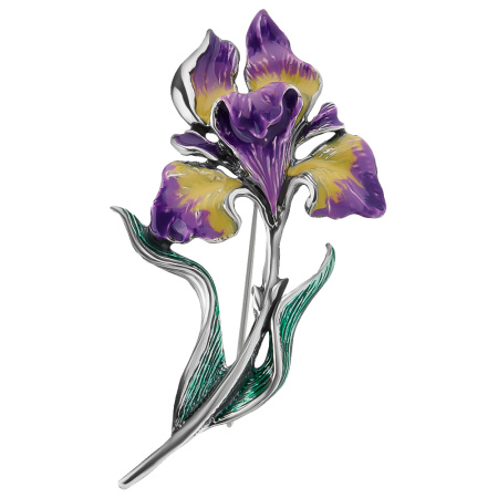 Брошь из серебра с эмалью «Ирис»