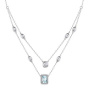 Колье из серебра с топаз Sky Blue и фианитами