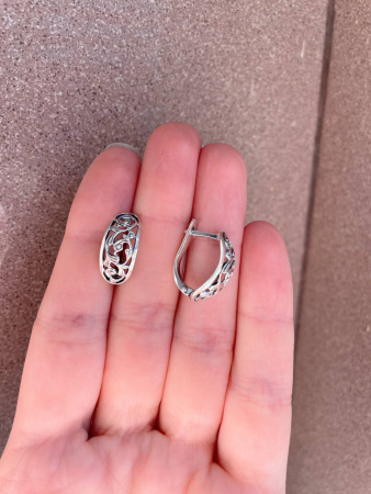 Серьги из серебра в славянском стиле