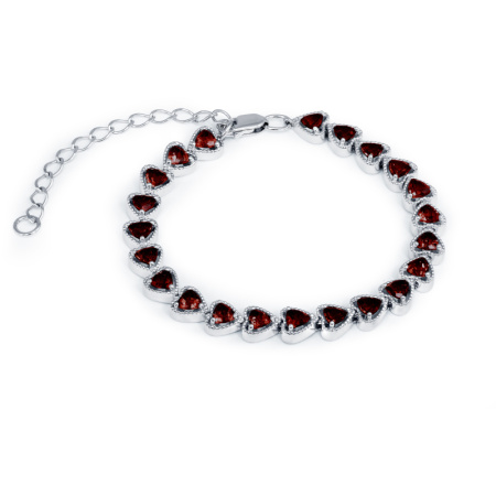 Браслет из серебра с гранатом