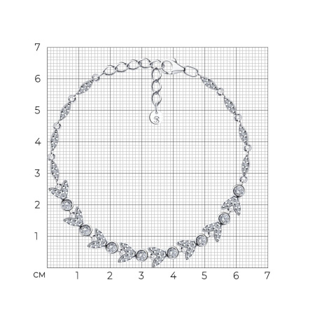 Браслет из серебра с фианитами