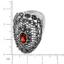 Серебряное кольцо с гранатом и марказитами Swarovski