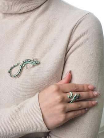 Кольцо из серебра «Ящерица»