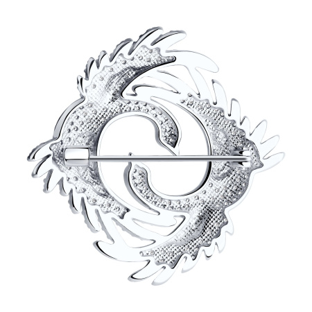 Брошь из серебра с фианитами «Птица»