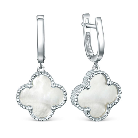 Серебряные серьги с перламутром «Цветок»