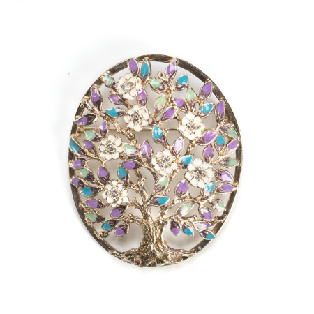 Серебряная брошь «Дерево Счастья»