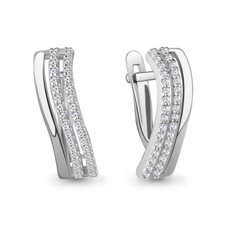 Серьги из серебра с фианитами