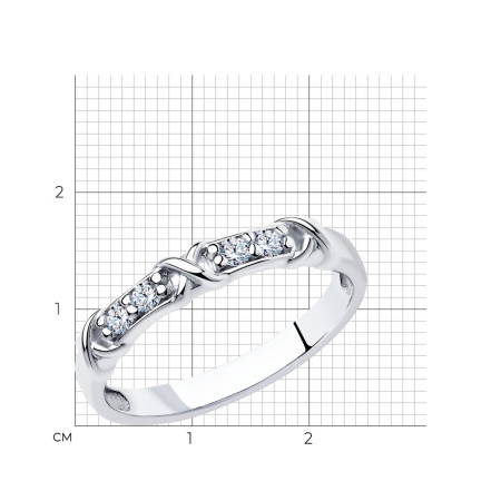 Кольцо серебряное с фианитами SOKOLOV