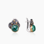 Серебряные серьги «Малахитовый Кокошник»