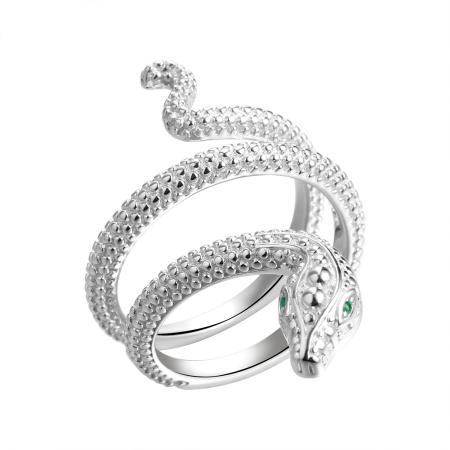 Серебряное кольцо с нанокристаллом «Змея»