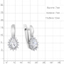 Серьги из серебра с фианитами
