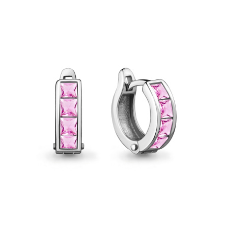 Серьги из серебра с фианитами