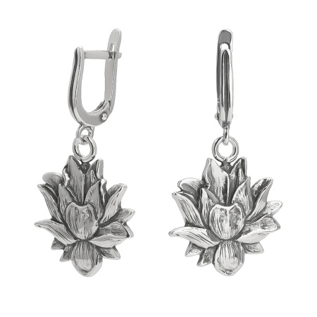 Серьги из серебра «Лотос»