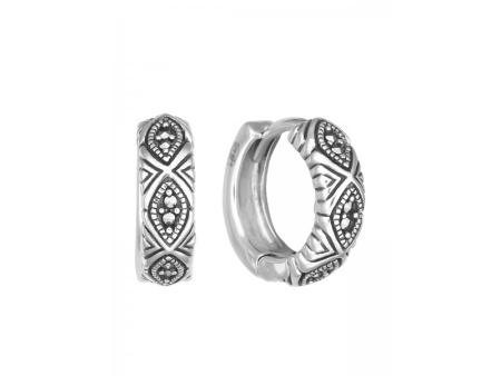 Серьги серебряные конго с марказитом