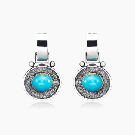 Серебряные серьги «Бирюзовый Взор»