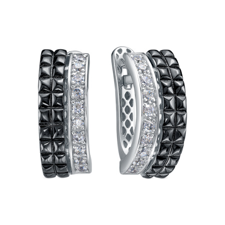 Серебряные серьги с фианитами