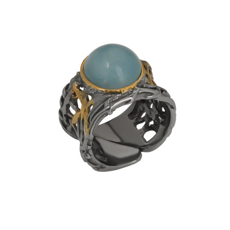 Кольцо из серебра с аквамарином