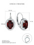 Серьги из серебра с гранатом и фианитами