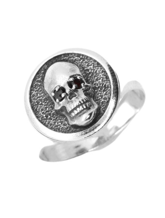 Серебряное кольцо «Череп» с фианитами
