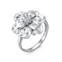 Кольцо из серебра с фианитами «Цветок»