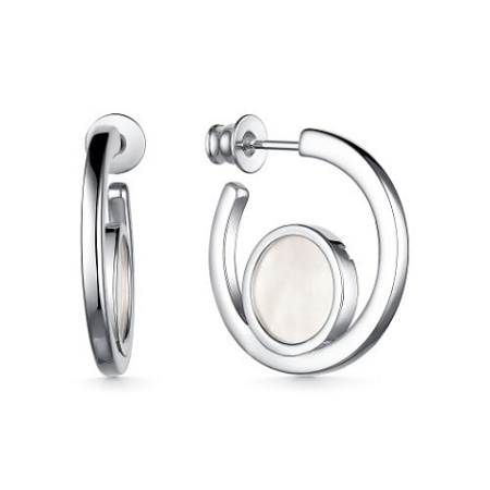 Серебряные серьги с перламутром