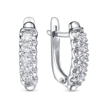 Серебряные серьги с фианитами