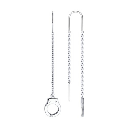 Серьги из серебра «Наручники» Sokolov