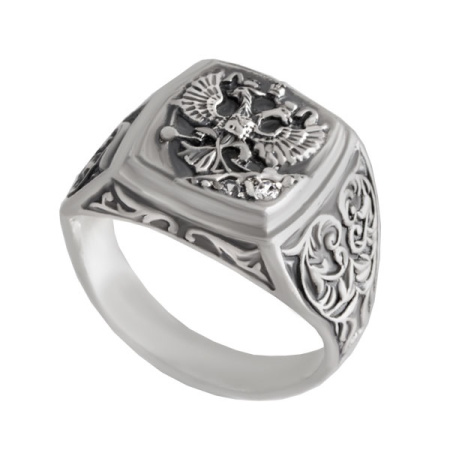 Серебряная печатка с фианитами