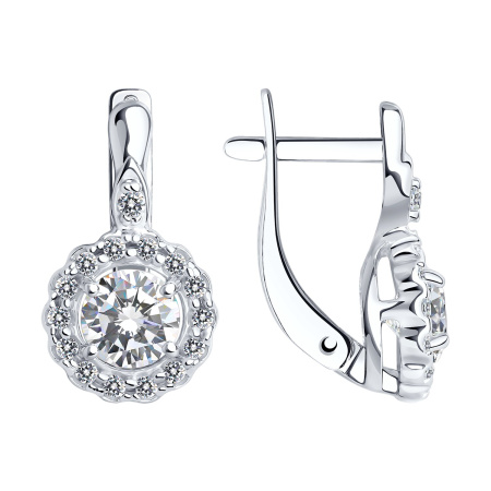 Серебряные серьги с фианитами