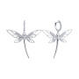 Серебряные серьги с фианитами «Стрекоза»